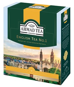 Чай "Ahmad Tea" Английский чай No.1, чёрный, в пакетиках с ярлычками в конвертах из фольги, 100х2г - фото 7214