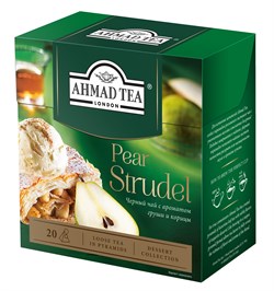 Чай "Ahmad Tea" Грушевый штрудель, чёрный, листовой, в пирамидках, 20х1,8г - фото 7216
